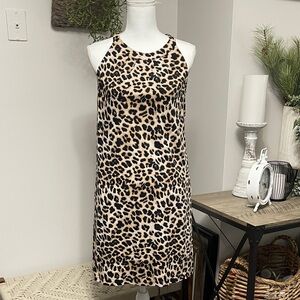 New York & Company Leopard Print Halter Dress